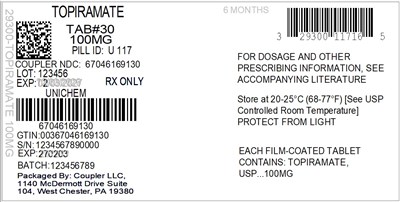 Label (29300 117 16 Topiramate 100mg 67046 1691 30)